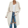 thumbnail image 1 of Lilgiuy Women Casual Solid Long Sleeve Cardigan Sweater Coat With Pockets，Beige,10 Winter Clothes for 2022, 1 of 5