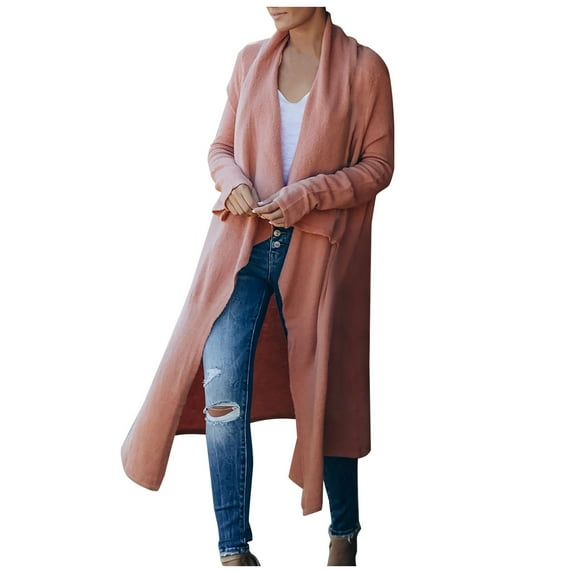Lilgiuy Women Casual Solid Long Sleeve Cardigan Sweater Coat With Pockets,Pink,10 Winter Fashion 2022