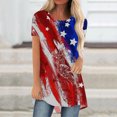 thumbnail image 1 of Lilgiuy Women Casual T-shirt Independence Day Printed Round Neck Blouse Short Sleeve Pullover Tops, 1 of 4