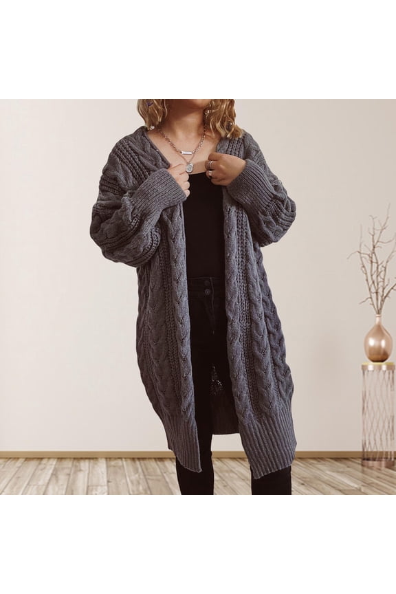 Women Casual V-Neck Long Sleeve Autumn Sweater Cardigan Blouse Tops Gray，4（S） Winter Clothes for 2022