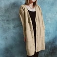 thumbnail image 1 of Lilgiuy Women Casual V-Neck Long Sleeve Autumn Sweater Cardigan Blouse Tops Khaki，10（XL） Winter Clothes for 2022, 1 of 5