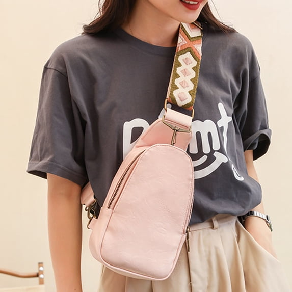 Lilgiuy Women Chest Bag Sling Bag Small Crossbody Leather Satchel Daypack For Lady Shopping Travel Shoulder Strap for 2022