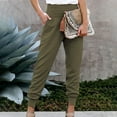 thumbnail image 1 of Lilgiuy Women Fashion Casual High Waist Trousers Slit Pocket Solid Color Length Pants Cooling Tactical Hiking Pants, 1 of 4
