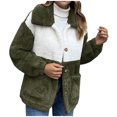 thumbnail image 1 of Lilgiuy Women Jacket Solid Jacket Button Pocket Turndown Neck Slim Fit Warm Medium And Long Jacket 2022 Fall Winter, 1 of 4