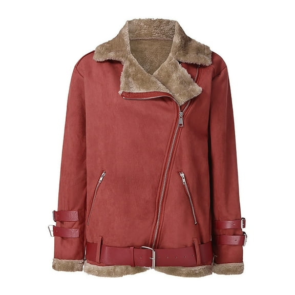 Lilgiuy Women Jacket Solid Jacket Button Pocket Turndown Neck Warm Medium And Long Jacket Gifts for Halloween Christmas