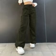 thumbnail image 1 of Lilgiuy Women Ladies Solid Pants Hippie Punk Trousers Streetwear Jogger Pocket Loose Overalls Long Pants Petite Classic Fit Proportioned Pant, 1 of 5