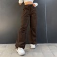 thumbnail image 1 of Lilgiuy Women Ladies Solid Pants Hippie Punk Trousers Streetwear Jogger Pocket Loose Overalls Long Pants for Camping Climbing, 1 of 5