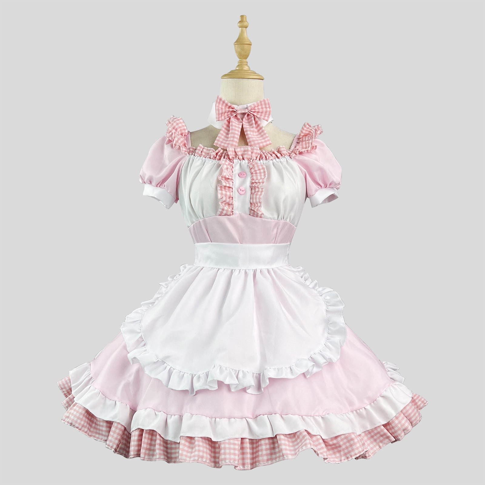 Lilgiuy Japanese Women Maid Outfit Cosplay Costume Victorian Maid Dress  Apron Christmas Halloween Costumes for Anniversary Graduation - Walmart.com