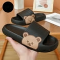 thumbnail image 1 of Lilgiuy Women Men House Pillow Slippers Bathroom Foam Slippers Non-Slip Shower Sandals Cute Cartoon Bear Open Toe Spa Pool Beach Shoes for Daily Wear(Black,9), 1 of 3