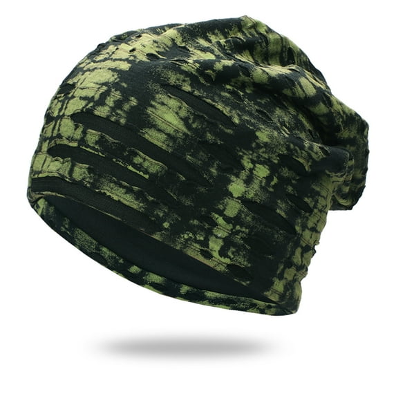 Lilgiuy Women Men Warm Baggy Camouflage Crochet Winter Wool Ski Beanie Tie-Dye Caps Hat