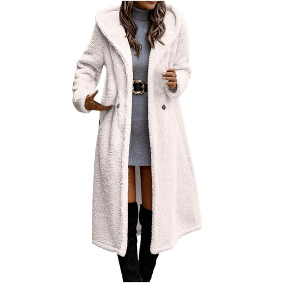 Lilgiuy Women Outfits Long Sleeve Solid Faux Leather Outwear Jackets Tops Coats,White,4(S) Winter Fashion 2022