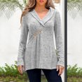 thumbnail image 1 of Lilgiuy Women Plus Size Casual V Neck Loose Solid Button Long Sleeve Tops for Business Office Work, 1 of 5
