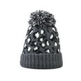 thumbnail image 1 of Lilgiuy Women Pompom Beanie Hat Casual Solid Color Thick Slouchy Snow Knit Skull Ski Cap Gifts for Boyfriend or Girlfriend, 1 of 3