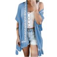 thumbnail image 1 of Lilgiuy Women Print Chiffon Beach Kimono Cardigan Blouse Shawl Loose Top Outwear Fall Clothes for 2022 Spring Winter, 1 of 5