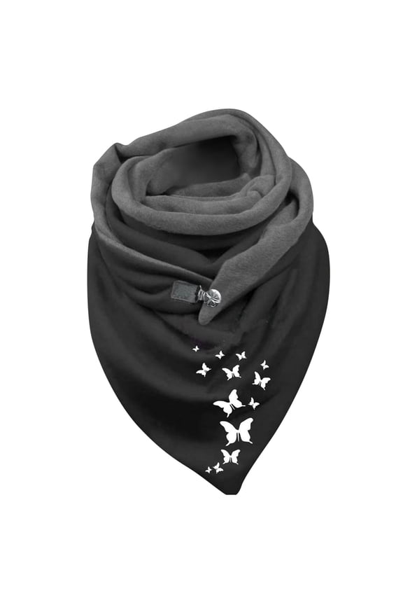 Women Printing Button Soft Wrap Casual Warm Scarves Shawls Fashion 2022 Spring Winter