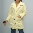 thumbnail image 1 of Lilgiuy Women'S Long Sleeve Loose Solid Color Large Lapel Zipper Thickened Plush Coat Beige，8（L） Winter Fashion 2022, 1 of 5