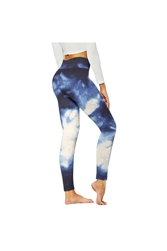 Women Scrunch Butt Lifting Leggings High Waisted Workout Yoga Pants Tie Dye Seamless Compression Booty Tights for New Year Thanksgiving