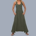 thumbnail image 1 of Lilgiuy Women Sleeveless Dungarees Loose Cotton Long Playsuit Jumpsuit Pants Trousers Petite Classic Fit Proportioned Pant, 1 of 4