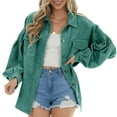 thumbnail image 1 of Lilgiuy Women Solid Color Casual Long Sleeve Pocket Loose Lapel Cardigan Jacket Coat(Green,4) Winter Fashion 2022, 1 of 5