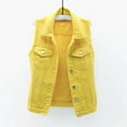 thumbnail image 1 of Lilgiuy Women Spring And Autumn Coats Solid Sleeveless Denim Jacket Outerwear Yellow，16（XXXXL） Winter Dresses for 2022, 1 of 5