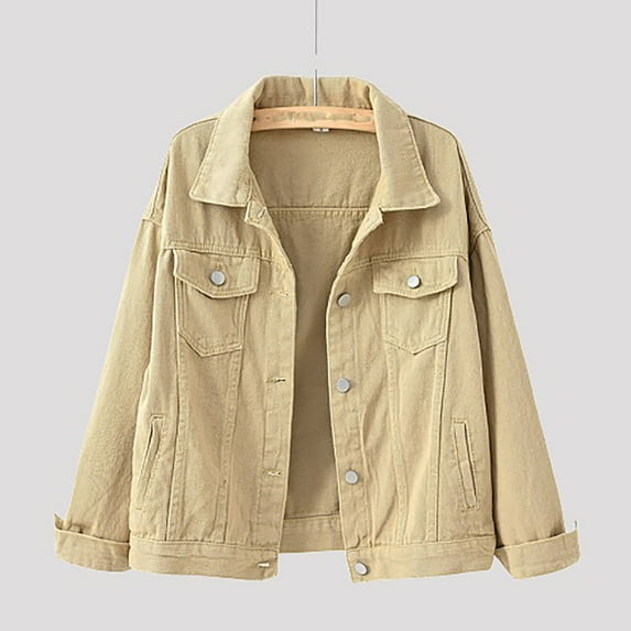 Lilgiuy Women Spring And Warm Solid Long Sleeve Jacket Outerwear Gifts for Your Girlfriend Wife Mom