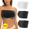 thumbnail image 1 of Lilgiuy Women Stretch Strapless Bra Summer Solid Plus Size Comfort Wireless Push Up Bandeau Tube Top for Gym Running Golf, 1 of 5