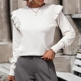 thumbnail image 1 of Lilgiuy Women Sweaters for Fall And Winter Fashion Casual Solid Color Long Sleeve Round-Neck Pullover Sweater for Running Basketball, 1 of 5
