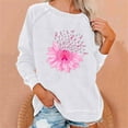 thumbnail image 1 of Lilgiuy Women Sweatshirts Breast Cancer Awareness Long Sleeve Pullover Tops Casual Pink Ribbon Floral Print Hoodless Loose Fit Sweatshirts(S-2XL), 1 of 4