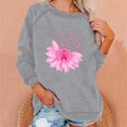 thumbnail image 1 of Lilgiuy Women Sweatshirts Breast Cancer Awareness Long Sleeve Pullover Tops Casual Pink Ribbon Floral Print Hoodless Loose Fit Sweatshirts(S-2XL), 1 of 4