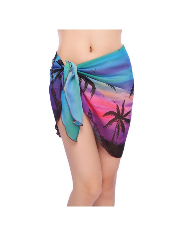 Women Swimwear Chiffon Pareo Beach Cover Up Bikini Sarong Swimsuit Wrap Skirts Clearance