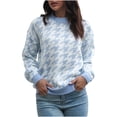thumbnail image 1 of Lilgiuy Women Thin Sweater Casual Solid Color Loose Fit Pullover Sweater Crewneck Sweater Blue 2022 Fall Winter, 1 of 5