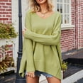 thumbnail image 1 of Lilgiuy Women V-neck Fashion Knit Solid Color Charming Pullover Sweater for Running Basketball, 1 of 5