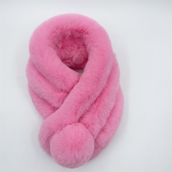 Lilgiuy Women Versatile Warm Imitation Three Tube Scarf Winter Thickened Plush Scarf for Work Office Business