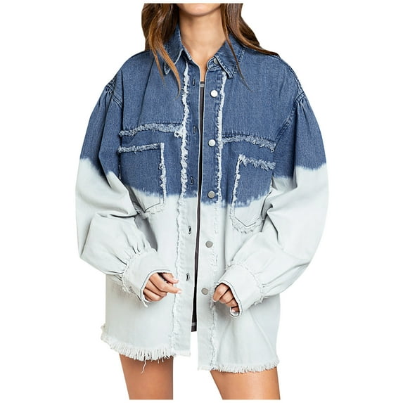 Lilgiuy Women Winter Casual Pockets Button Long Sleeve Tops Jacket Coat(Blue,4) Winter Clothes for 2022