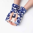 thumbnail image 1 of Lilgiuy Women Winter Fingerless Gloves Fashion Soft Thermal Faux Fur Half finger Mittens for Women Girls Teen Working Writing Studying Blue, 1 of 5