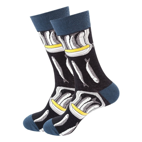 Lilgiuy Women Winter Socks Casual Gifts Printed Thick Knit Vintage Soft Cozy Casual Crew Socks for Work Party School