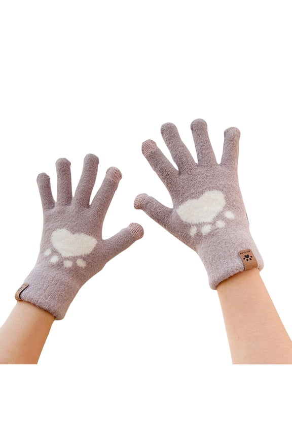 Women Winter Touchscreen Gloves Solid Color Soft Comfortable Thermal Elastic Stretch Windproof Texting Glove for Traveling, Cycling, Running, Purple