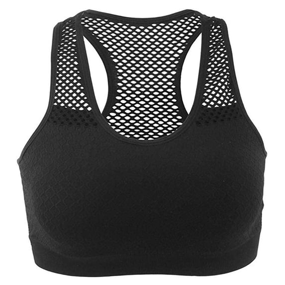 Lilgiuy Women Wire Free Mesh Sports Underwear Yoga Running Quick Drying Vest Bra,Black,10 2022 Fall Winter