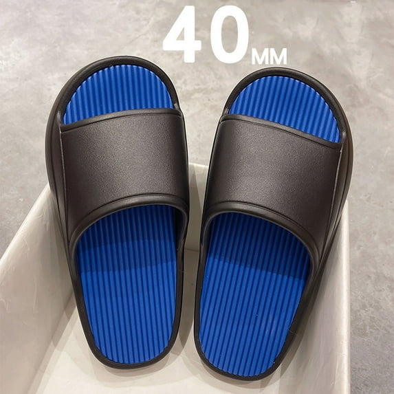 Lilgiuy Women and Men Pillow Slippers Soft Thick Sole Non-Slip Slides Sandals Shower Bathroom Beach Pool Slides Outwear(Black,9-9.5)