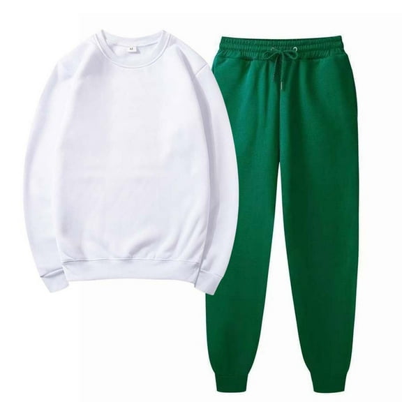 Lilgiuy Women's 2 Piece Outfits Fall Long Sleeve Round Neck Pullover Tops Elastic Drawstring Pants Leisure Sweatsuit Sets for Hiking Biking