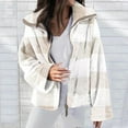 thumbnail image 1 of Lilgiuy Women's 2022 Fall/Winter Double Sided Plush Plaid Jacket Large Size White，12 2022 Fall Winter, 1 of 5