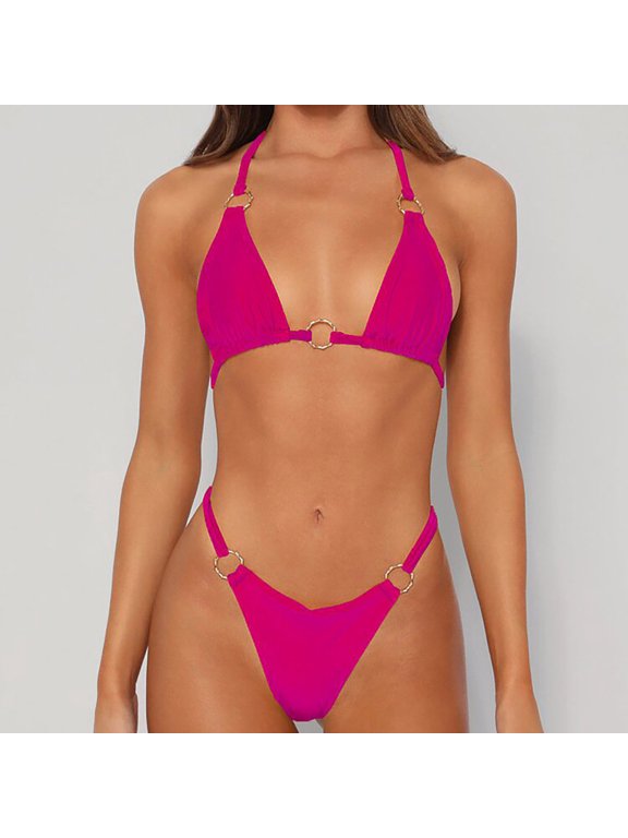 Women's 23 New Fashion With Bra Pad No Steel Quick Drying Single Wearing Floral Bikini Swimsuit Women's Split Swimsuit Split Suit Push Up Relaxing Bathing Suits