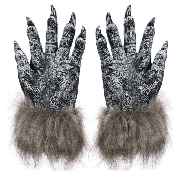 Lilgiuy Women's And Men's Halloween Werewolf Gloves Scary Wolf Claws Gloves Festival Role Play Themed Party Accessory