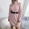 thumbnail image 1 of Lilgiuy Women's Autumn And Winter Casual Button Turtleneck Long Sleeve Bottoming Sweater Dress for Outdoor Camping, 1 of 5