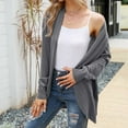 thumbnail image 1 of Lilgiuy Women's Autumn And Winter Solid Color Long Sleeve Cardigan Knitted Sweater Warm Jacket Gray，8 Dresses for 2022, 1 of 5