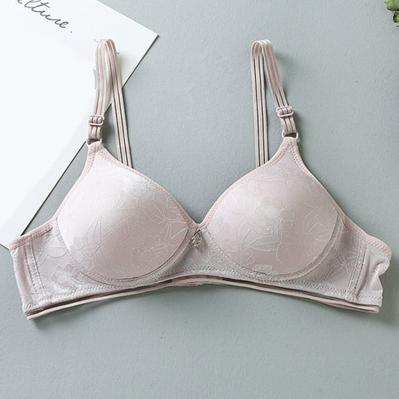 Lilgiuy Women's Bra Soild Wire Free Underwear One-Piece Bra Everyday Small Cup Underwear for New Year Thanksgiving