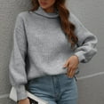 thumbnail image 1 of Lilgiuy Women's Casual Long Sleeve Turtleneck Loose Color Pullover Sweater for New Year Thanksgiving, 1 of 5
