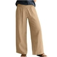 thumbnail image 1 of Lilgiuy Women's Casual Loose Baggy Pockets Pants Fashion Playsuit Trousers Overalls Cotton And Linen Pants Tall Bootcut Dress Yoga Work Pants, 1 of 5