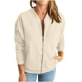 thumbnail image 1 of Lilgiuy Women's Casual Loose Fashion Color Pocket Zippered Jacket Long Sleeve Coat for Motorcycle Climbing Riding, 1 of 4