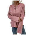 thumbnail image 1 of Lilgiuy Women's Casual Round-Neck Long Sleeve Tops Blouse,Pink,10(XL) Fall Fashion 2022 Spring Winter, 1 of 5